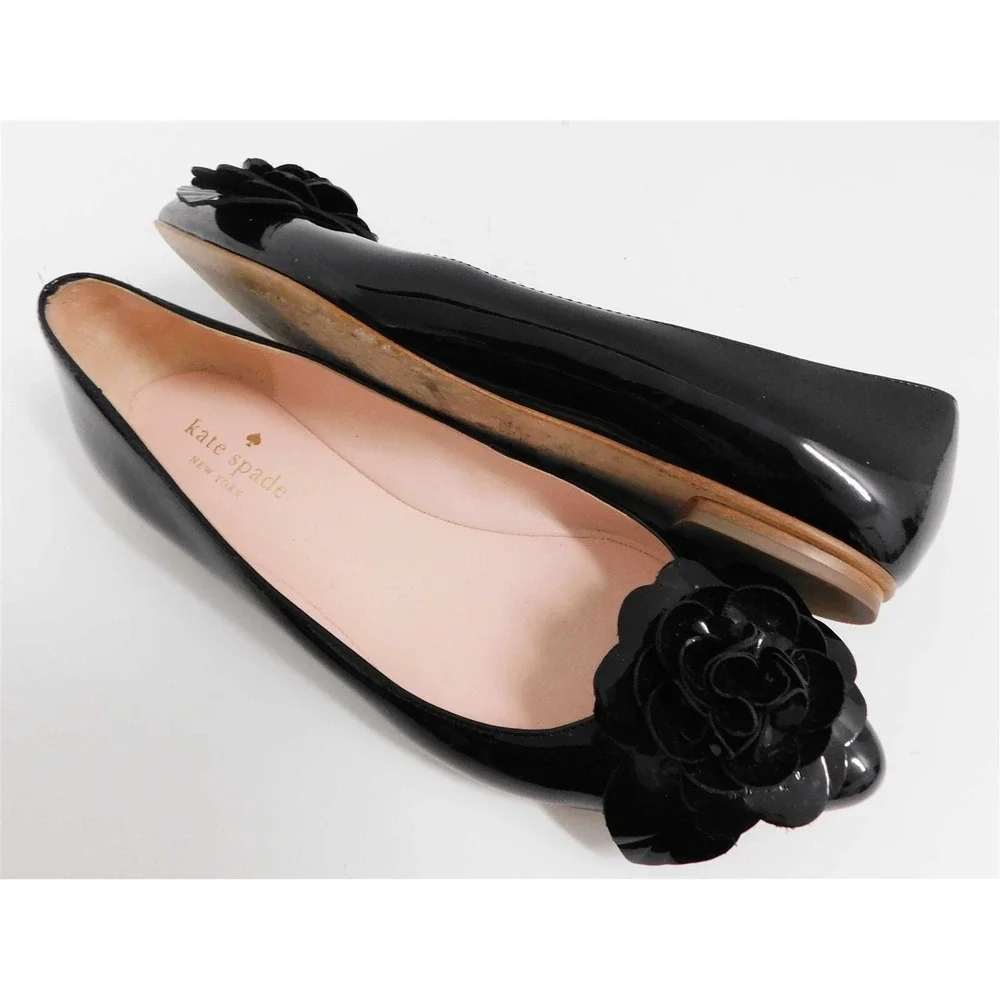 Kate Spade Ellie Black Patent Ballet‎ Flats 7.5 M